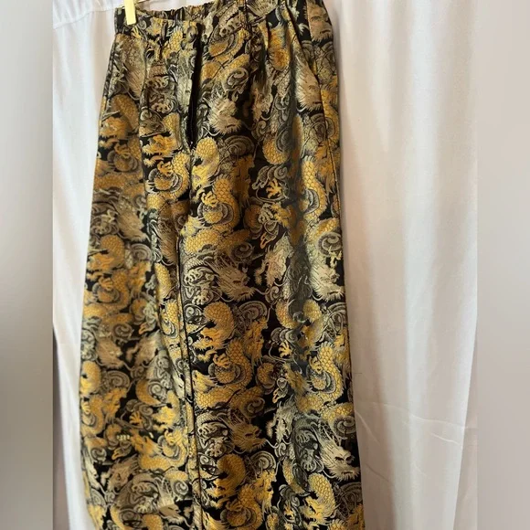 Dressed in Lala Dragon Brocade Wide Leg Pants Medium - Picture 7 of 10